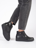 Black Leather Comfortable Insulated Ankle Boots Sergio Leone