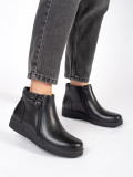 Black Leather Comfortable Insulated Ankle Boots Sergio Leone
