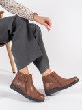 Brown Leather Comfortable Insulated Ankle Boots Sergio Leone