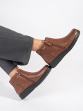 Brown Leather Comfortable Insulated Ankle Boots Sergio Leone