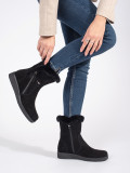 Insulated Black Ankle Boots Sergio Leone in Nubuck Leather