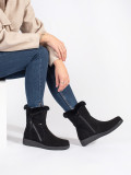 Insulated Black Ankle Boots Sergio Leone in Nubuck Leather