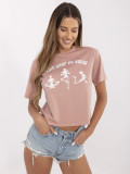 RUE PARIS Pink T-Shirt with Print