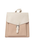 Beige Women's Backpack with Flap