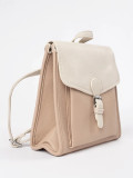 Beige Women's Backpack with Flap