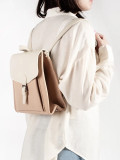 Beige Women's Backpack with Flap