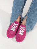 Pink Perforated Sneakers in Natural Leather