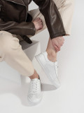 White Perforated Sneakers Made of Natural Leather