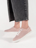 Light Pink Ajour Sneakers in Natural Leather