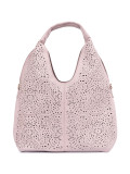 Pink Perforated Shoulder Bag