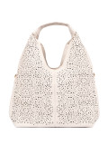 Light Beige Perforated Shoulder Bag
