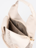 Light Beige Perforated Shoulder Bag
