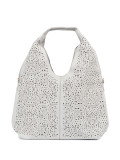 Gray Perforated Shoulder Bag