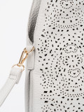 Gray Perforated Shoulder Bag