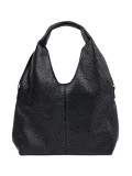 Black Perforated Shoulder Bag