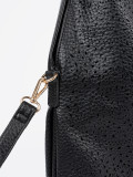 Black Perforated Shoulder Bag