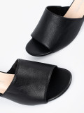 Black Women's Slip-On Sandals with Low Heel