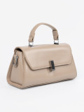 Beige Small Handbag with Handle