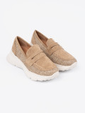 Beige Loafers with Thick Sole