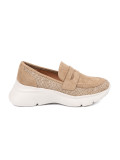 Beige Loafers with Thick Sole
