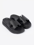 Black Platform Slippers