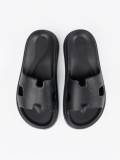 Black Platform Slippers