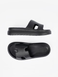 Black Platform Slippers