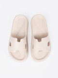 Light Beige Platform Slippers