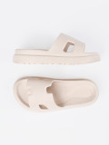 Light Beige Platform Slippers