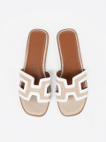 White Flat Sole Slippers