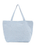 Blue Checkered Beach Bag