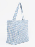 Blue Checkered Beach Bag