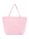 Pink Checkered Beach Bag