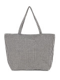 Black and White Checkered Beach Bag