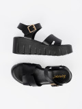 Black High Platform Sandals