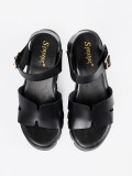 Black High Platform Sandals