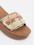 Multicolored Slip-Ons with Buckle