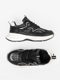 Black Sneakers with Decorative Inserts