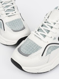 White-Green Sneakers with Decorative Inserts