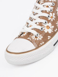 Beige Floral Sneakers