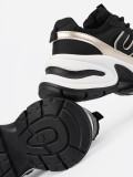 Black Sneakers with Gold Accents