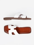 White Slide Sandals with Open Toe