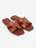 Brown Slippers with Open Toe