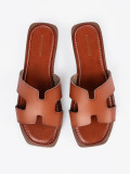 Brown Slippers with Open Toe