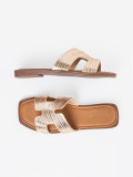 Gold Slide Sandals with Open Toe