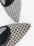 Black Perforated Low Heeled Pumps