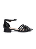 Elegant Black Sandals with Low Heel