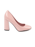 Pink Patent Leather Block Heels