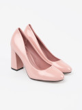 Pink Patent Leather Block Heels