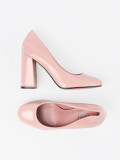 Pink Patent Leather Block Heels